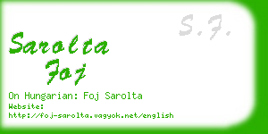 sarolta foj business card